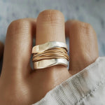 Stříbrný prsten se zlatými vlákny | Ring | Elora Praha