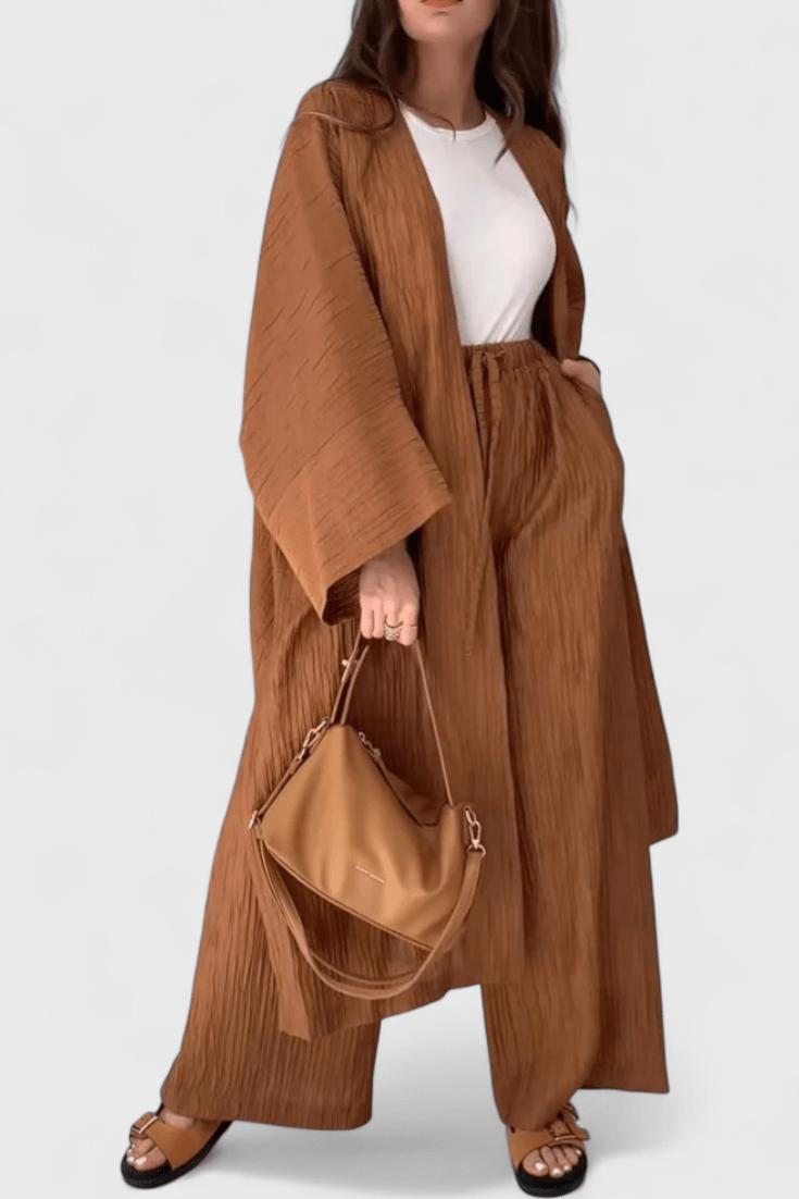 Kaspický dvoudílný relaxační set s dlouhým kimono | | Elora Praha