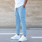 Tomáš – Pánské Joggingové Kalhoty Kostkované – Rovný Střih, Casual Streetwear, Jarní Volnočasové | | Elora Praha