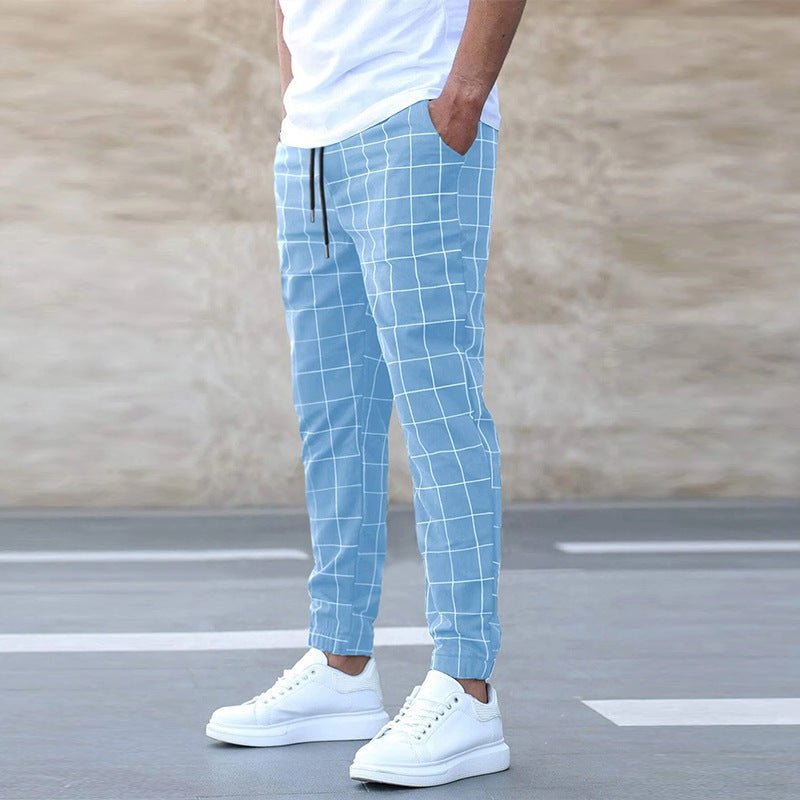 Tomáš – Pánské Joggingové Kalhoty Kostkované – Rovný Střih, Casual Streetwear, Jarní Volnočasové | | Elora Praha
