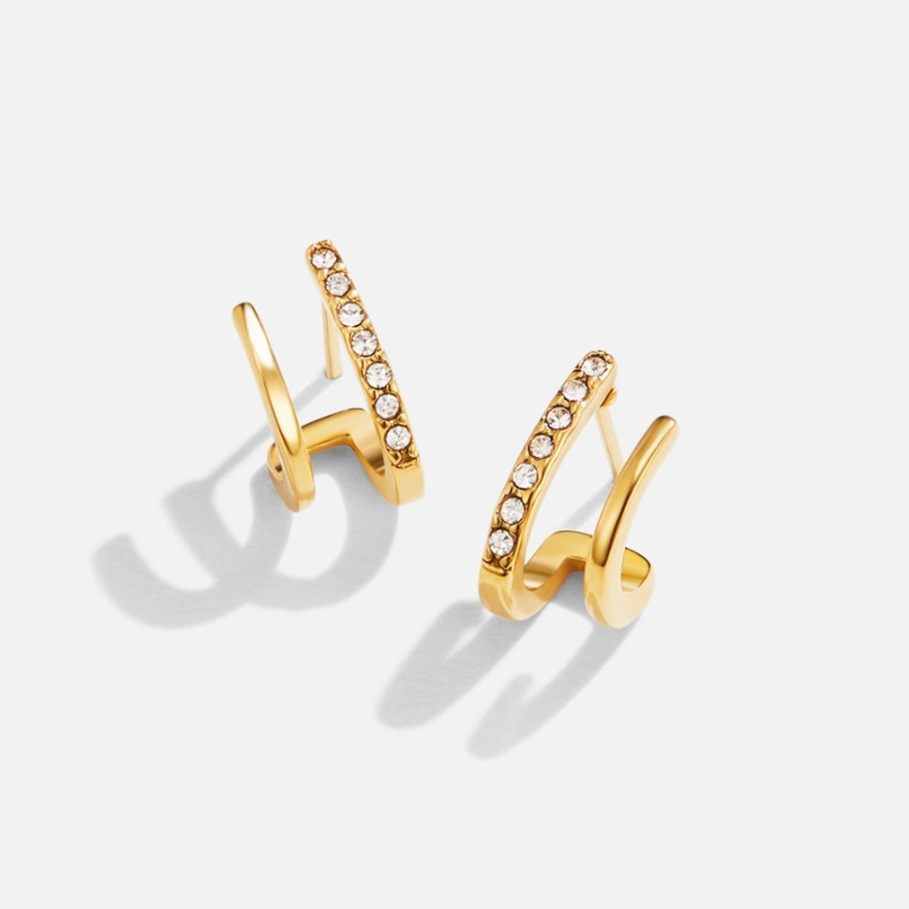 Klaue zlaté a krystalové náušnice | Earrings | Elora Praha