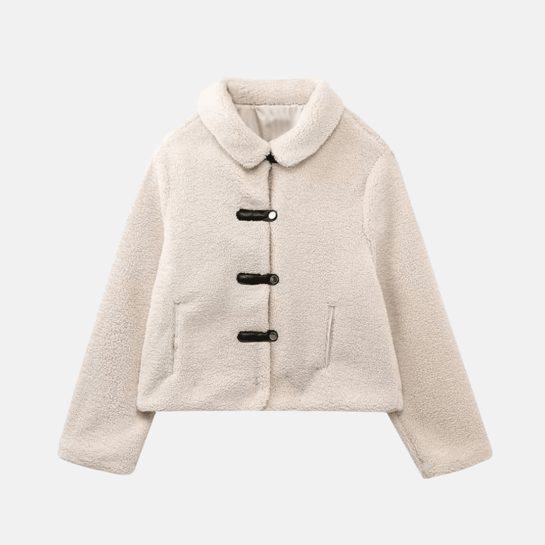 Aldona™ – Elegantní Krátká Fleece Bunda | | Elora Praha