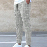 Tomáš – Pánské Joggingové Kalhoty Kostkované – Rovný Střih, Casual Streetwear, Jarní Volnočasové | | Elora Praha