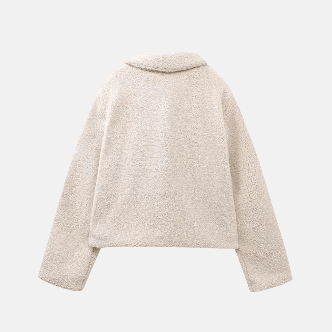 Aldona™ – Elegantní Krátká Fleece Bunda | | Elora Praha