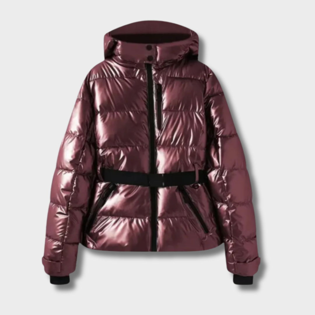 Eglė™ – Dámská Péřová Bunda s Páskem