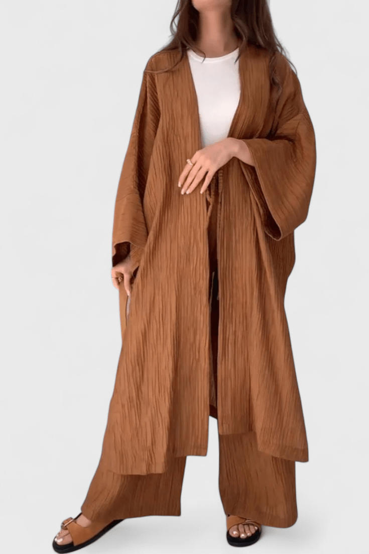 Kaspický dvoudílný relaxační set s dlouhým kimono | | Elora Praha