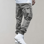 Tomáš – Pánské Cargo Joggingové Kalhoty – Fialové Streetwear Kalhoty s Kapsami na Zip a Náplety | | Elora Praha