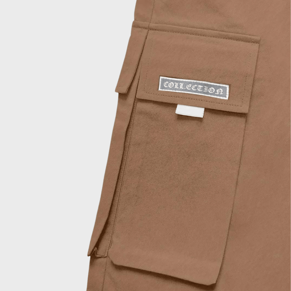 Tomáš – Pánské Cargo Joggingové Kalhoty – Fialové Streetwear Kalhoty s Kapsami na Zip a Náplety | | Elora Praha