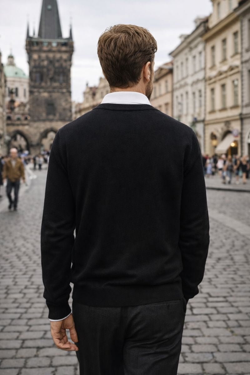 Adam - Kašmírový pulovr s výstřihem do V | | Elora Praha