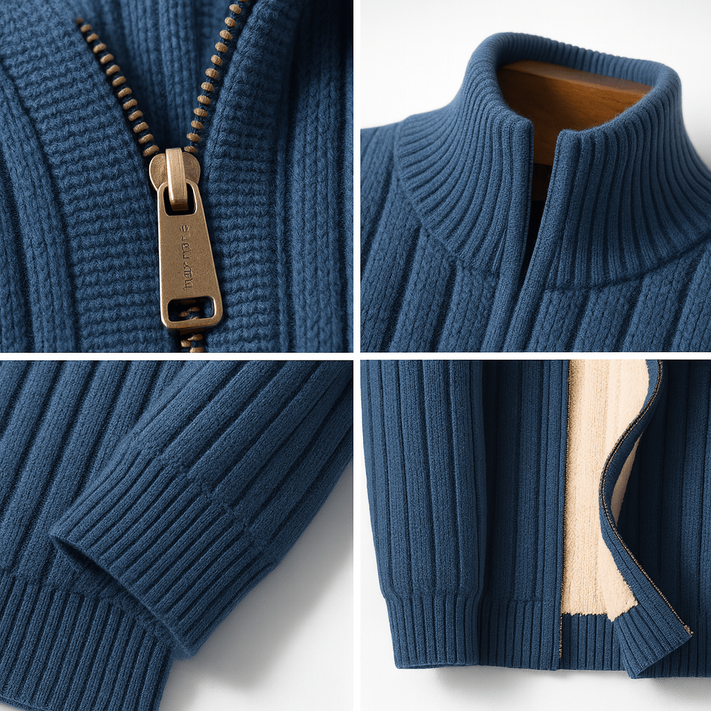 Tiberius™ – Elegantní cardigan se zipem | | Elora Praha