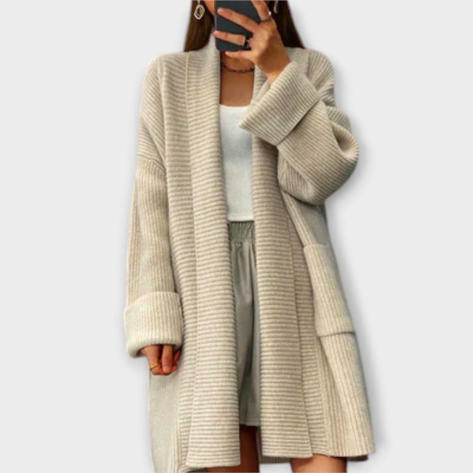 Euphemia - Dlouhý pletený cardigan