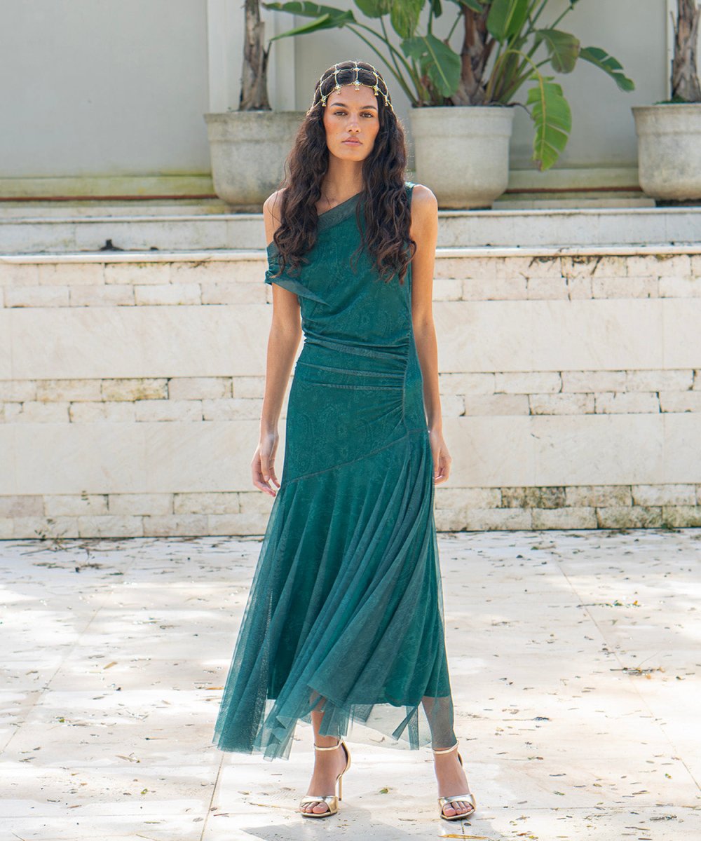 Šaty Lila | Tylové Midi Šaty s Krajkou — Elora Praha | Vestidos | Elora Praha