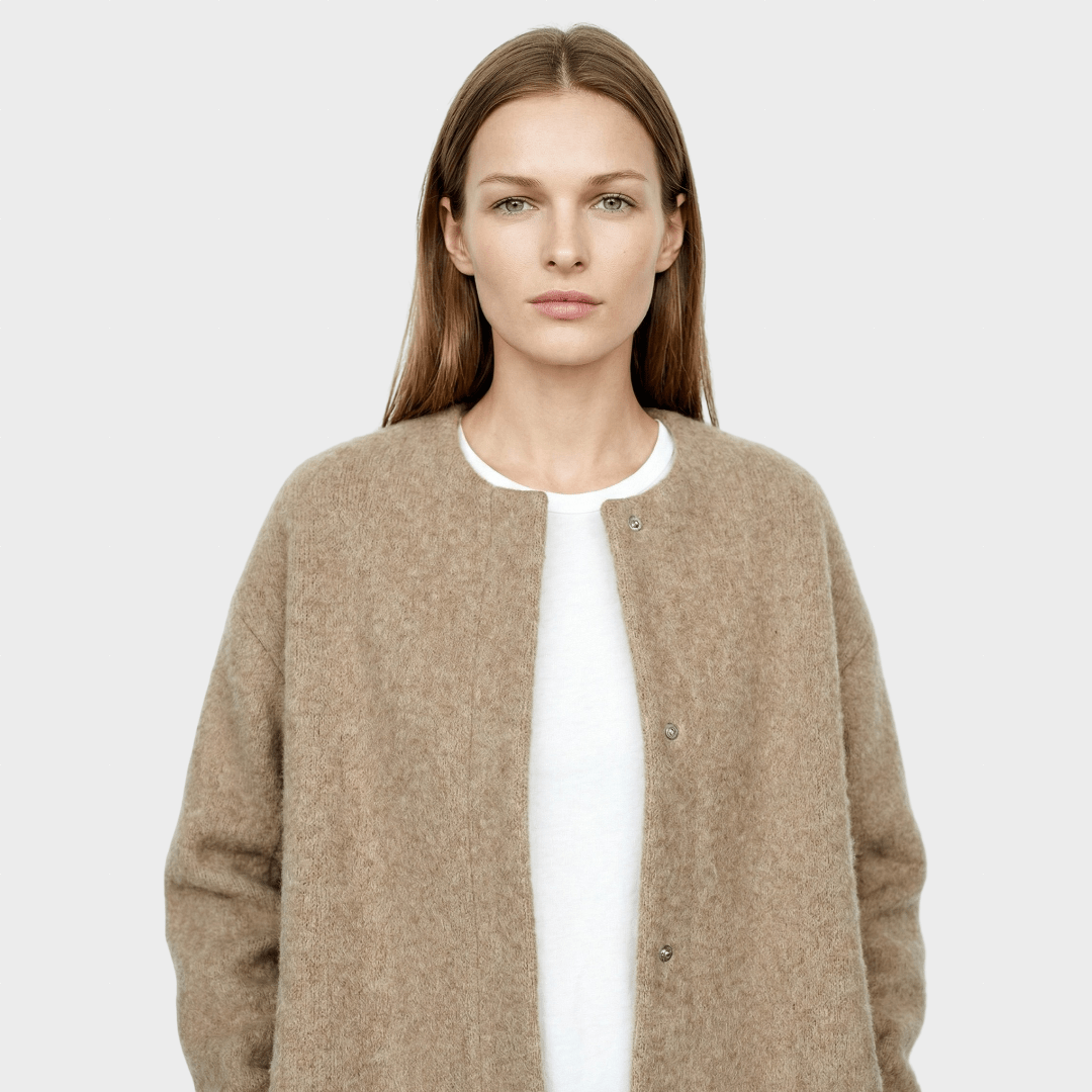 Dovilė™ – elegantní vlněný kardigan na podzim | | Elora Praha