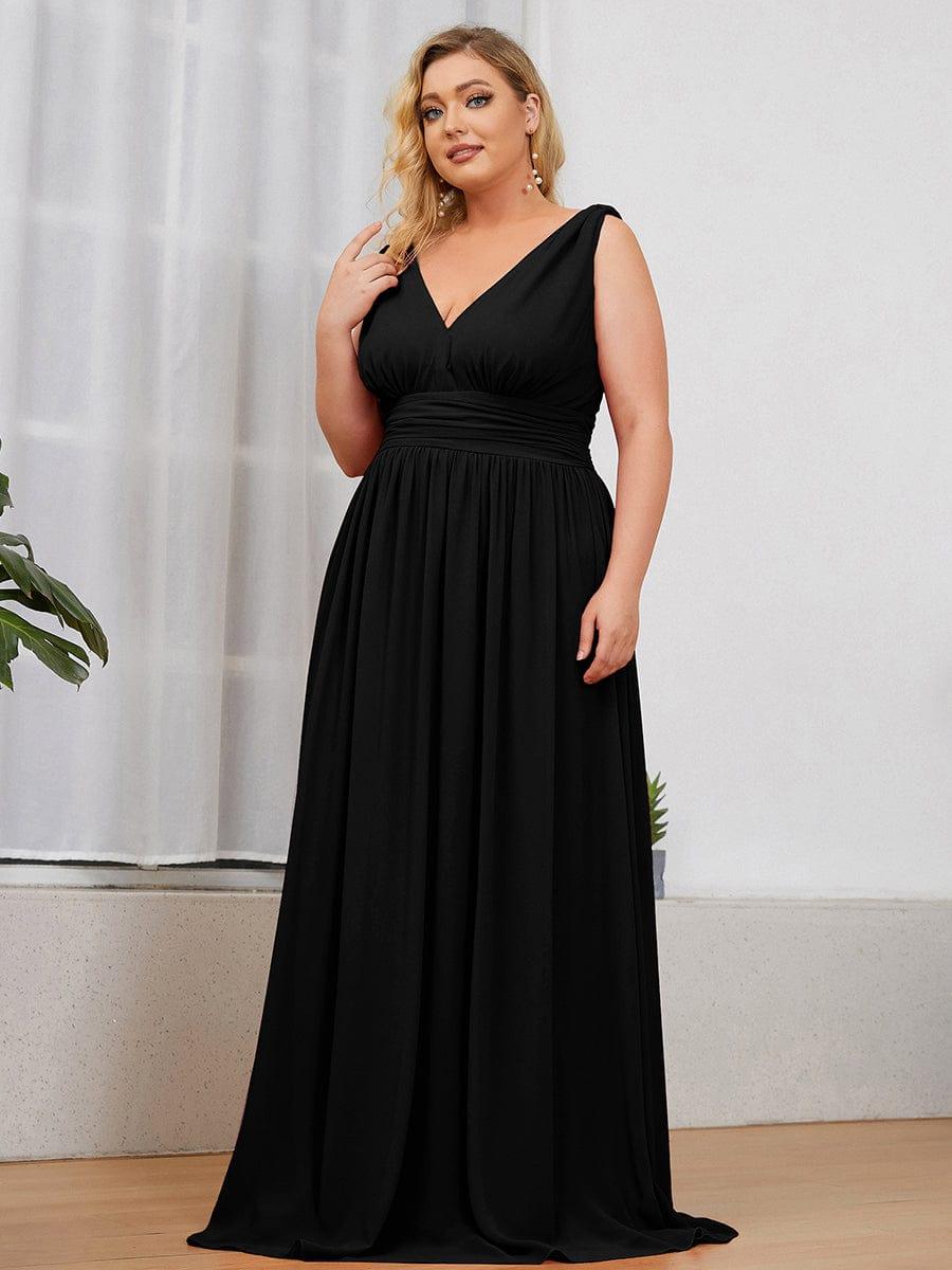 večerní šaty HUSH|V výstřih bez rukávů s plisováním z chiffon | Evening Dresses | Elora Praha