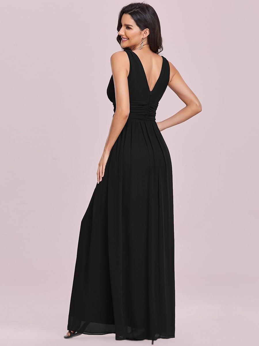 večerní šaty HUSH|V výstřih bez rukávů s plisováním z chiffon | Evening Dresses | Elora Praha