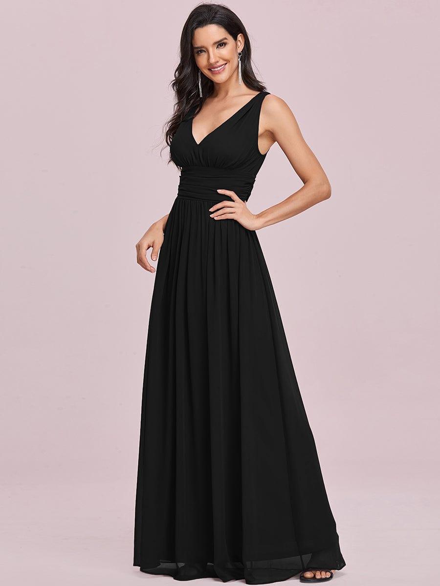 večerní šaty HUSH|V výstřih bez rukávů s plisováním z chiffon | Evening Dresses | Elora Praha