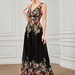 večerní šaty HUSH|V výstřih bez rukávů s plisováním z chiffon | Evening Dresses | Elora Praha