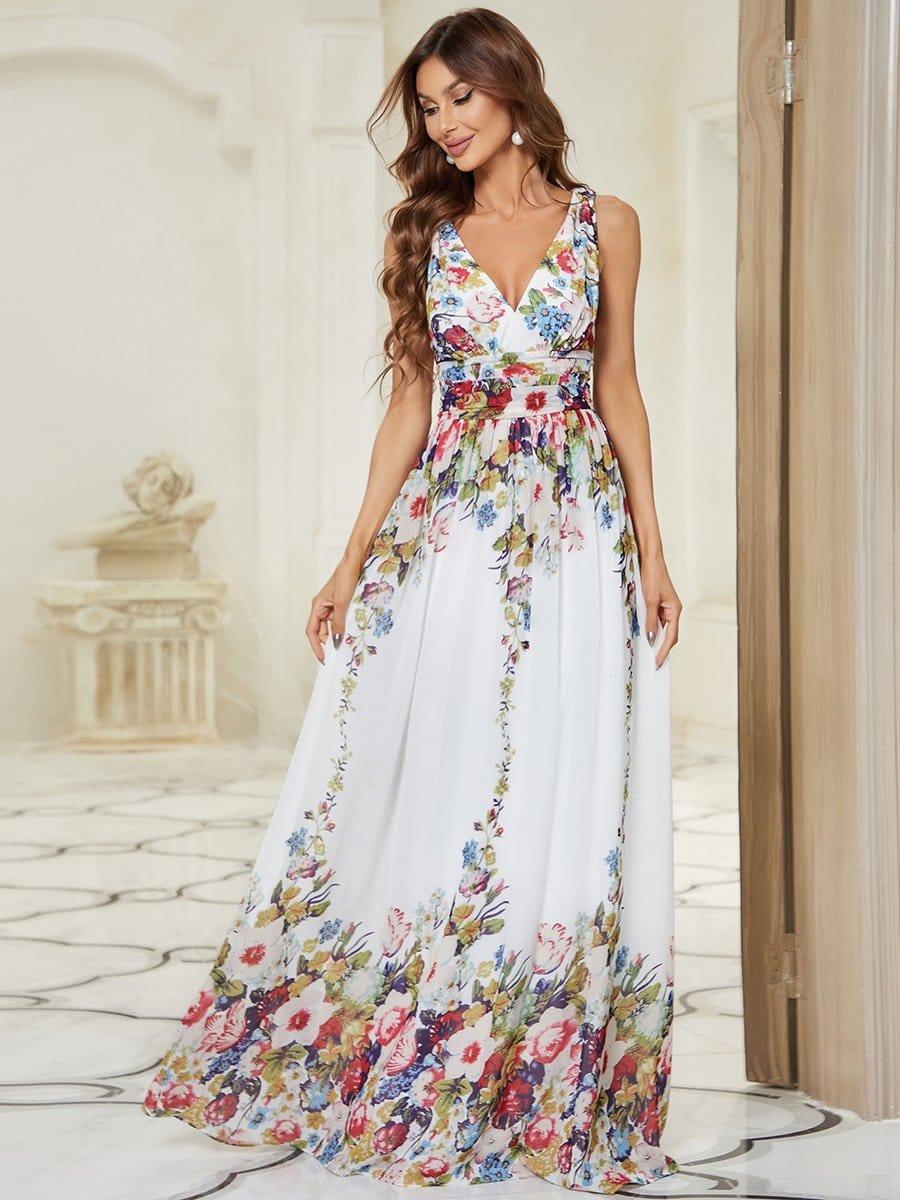 večerní šaty HUSH|V výstřih bez rukávů s plisováním z chiffon | Evening Dresses | Elora Praha