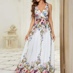 večerní šaty HUSH|V výstřih bez rukávů s plisováním z chiffon | Evening Dresses | Elora Praha
