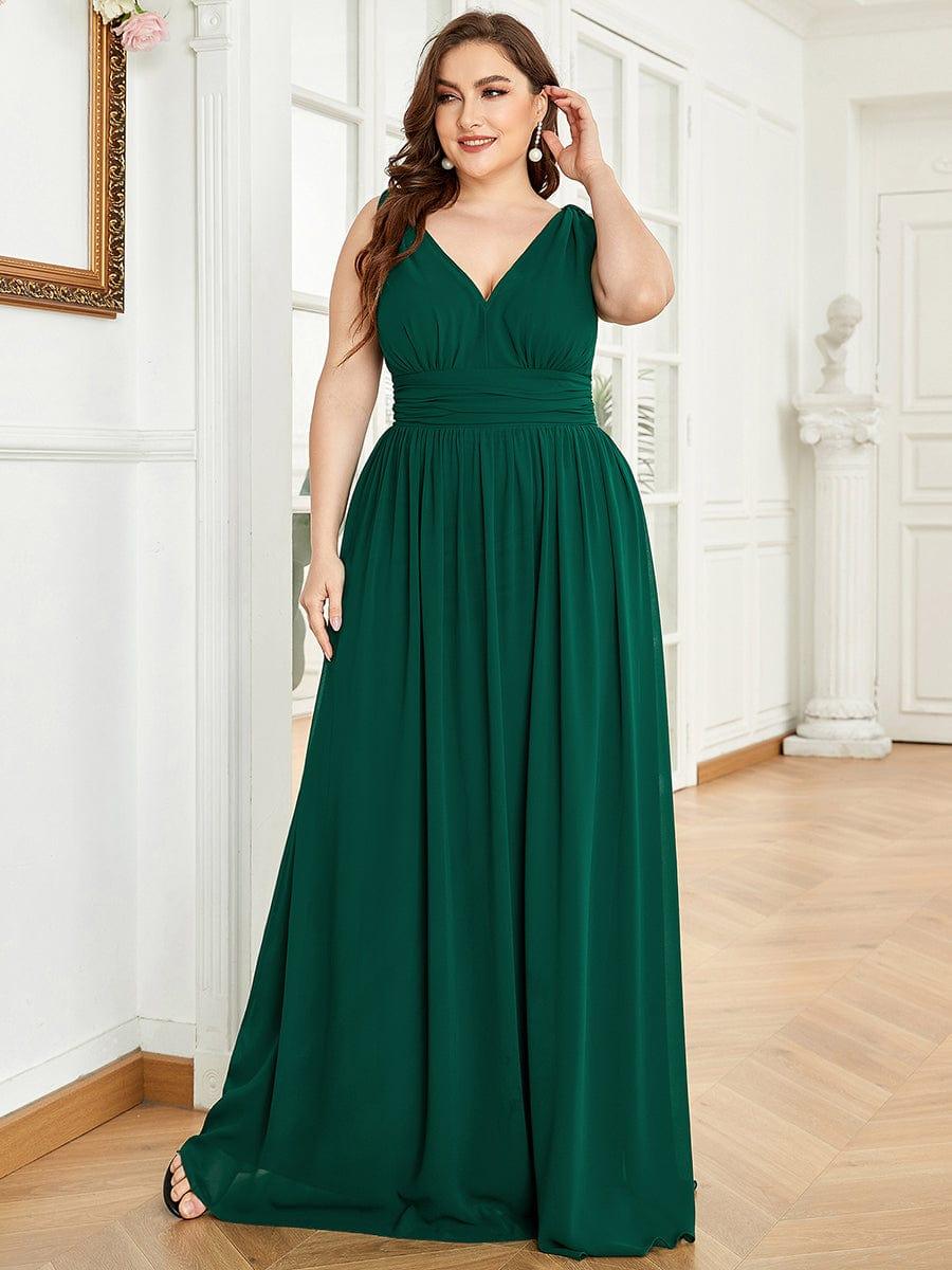 večerní šaty HUSH|V výstřih bez rukávů s plisováním z chiffon | Evening Dresses | Elora Praha