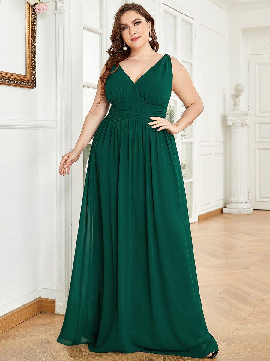 večerní šaty HUSH|V výstřih bez rukávů s plisováním z chiffon | Evening Dresses | Elora Praha