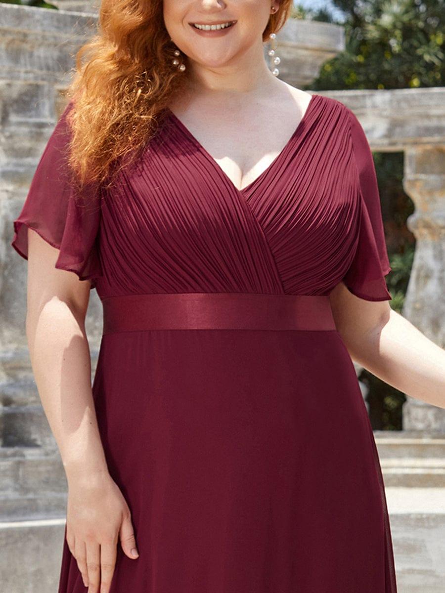 MONICA | Dlouhé šaty pro družičky s empírovým pasem a krátkými volánkovými rukávy | Bridesmaid Dresses | Elora Praha