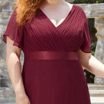MONICA | Dlouhé šaty pro družičky s empírovým pasem a krátkými volánkovými rukávy | Bridesmaid Dresses | Elora Praha