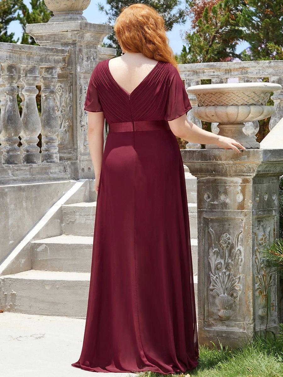 MONICA | Dlouhé šaty pro družičky s empírovým pasem a krátkými volánkovými rukávy | Bridesmaid Dresses | Elora Praha