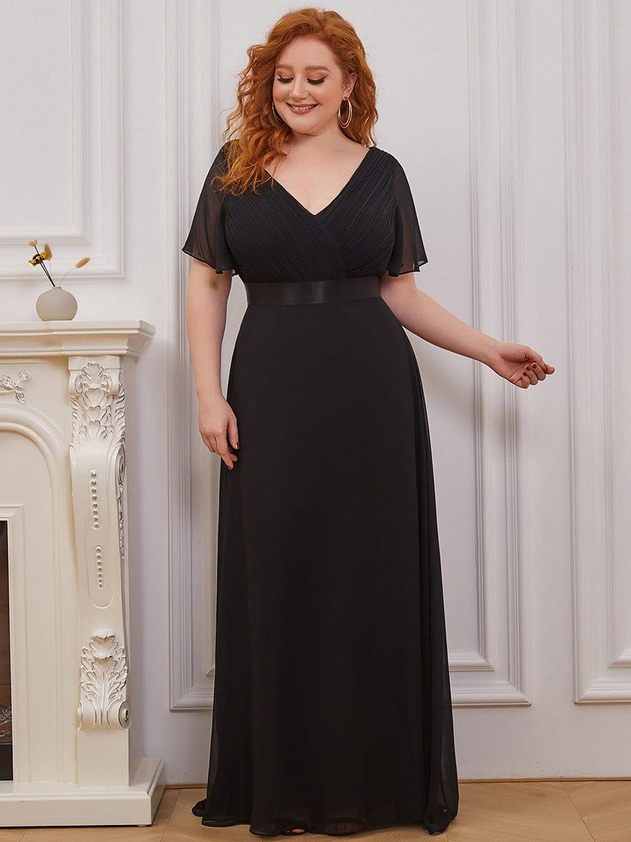 MONICA | Dlouhé šaty pro družičky s empírovým pasem a krátkými volánkovými rukávy | Bridesmaid Dresses | Elora Praha