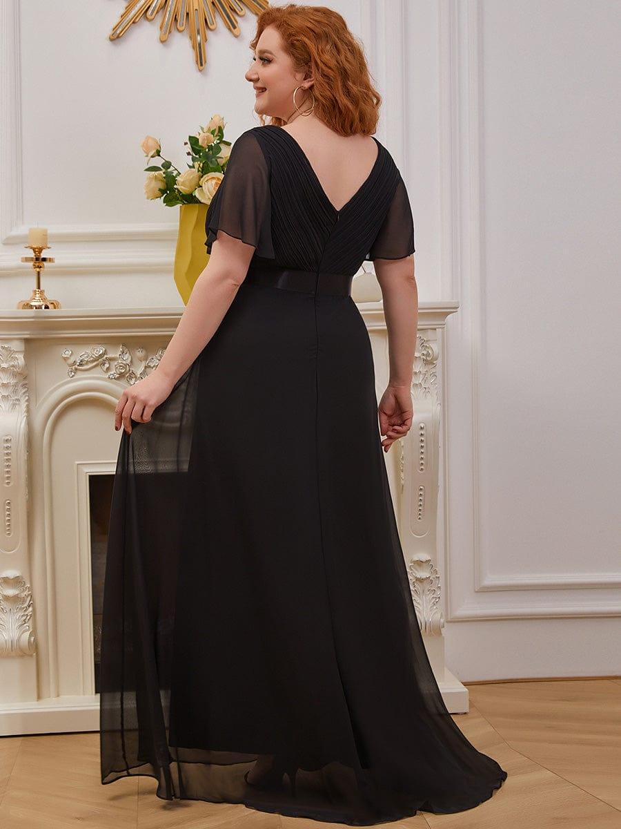 MONICA | Dlouhé šaty pro družičky s empírovým pasem a krátkými volánkovými rukávy | Bridesmaid Dresses | Elora Praha