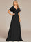MONICA | Dlouhé šaty pro družičky s empírovým pasem a krátkými volánkovými rukávy | Bridesmaid Dresses | Elora Praha