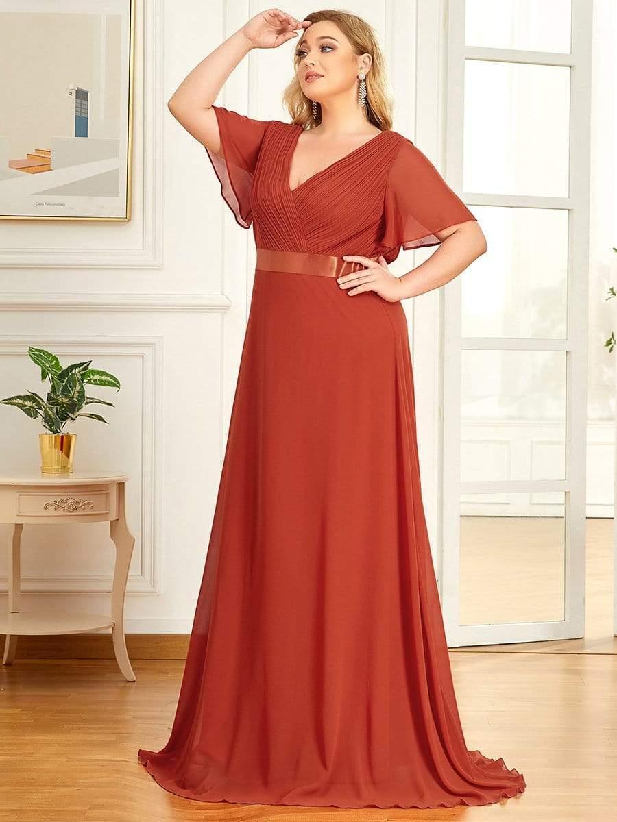 MONICA | Dlouhé šaty pro družičky s empírovým pasem a krátkými volánkovými rukávy | Bridesmaid Dresses | Elora Praha