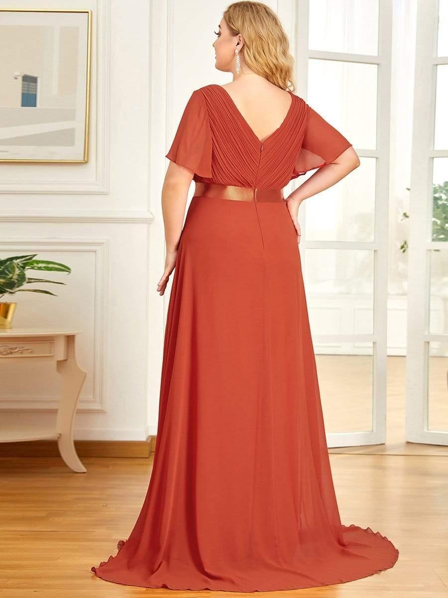 MONICA | Dlouhé šaty pro družičky s empírovým pasem a krátkými volánkovými rukávy | Bridesmaid Dresses | Elora Praha