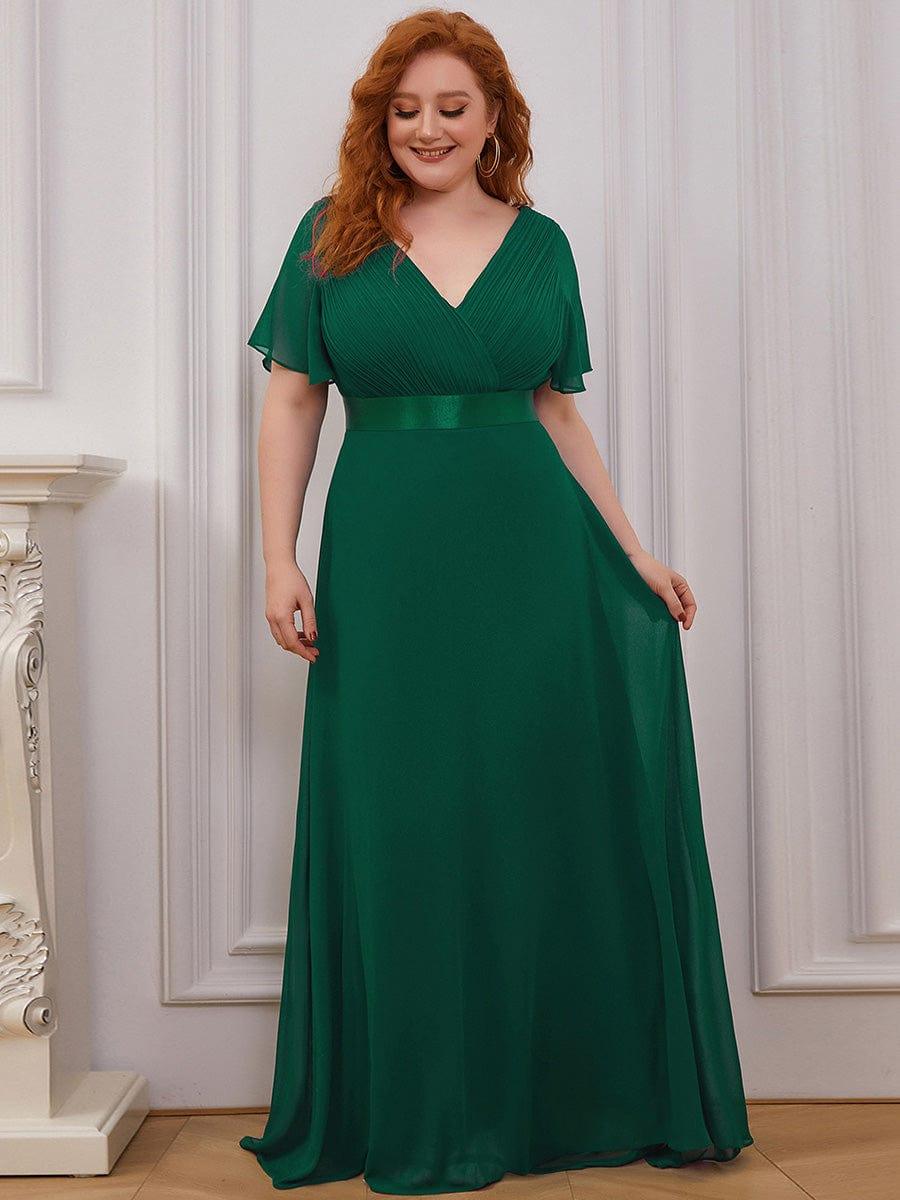 MONICA | Dlouhé šaty pro družičky s empírovým pasem a krátkými volánkovými rukávy | Bridesmaid Dresses | Elora Praha