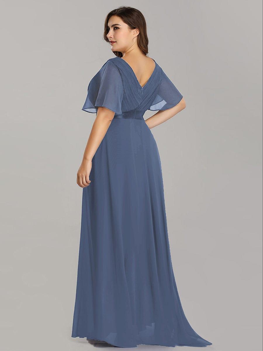 MONICA | Dlouhé šaty pro družičky s empírovým pasem a krátkými volánkovými rukávy | Bridesmaid Dresses | Elora Praha