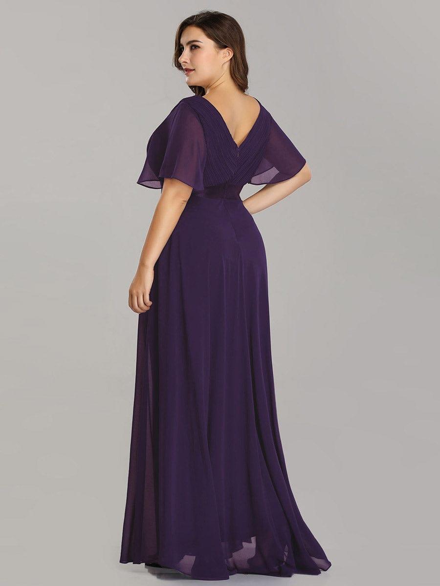MONICA | Dlouhé šaty pro družičky s empírovým pasem a krátkými volánkovými rukávy | Bridesmaid Dresses | Elora Praha