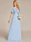 MONICA | Dlouhé šaty pro družičky s empírovým pasem a krátkými volánkovými rukávy | Bridesmaid Dresses | Elora Praha