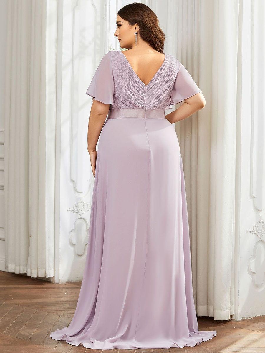 MONICA | Dlouhé šaty pro družičky s empírovým pasem a krátkými volánkovými rukávy | Bridesmaid Dresses | Elora Praha