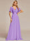 MONICA | Dlouhé šaty pro družičky s empírovým pasem a krátkými volánkovými rukávy | Bridesmaid Dresses | Elora Praha