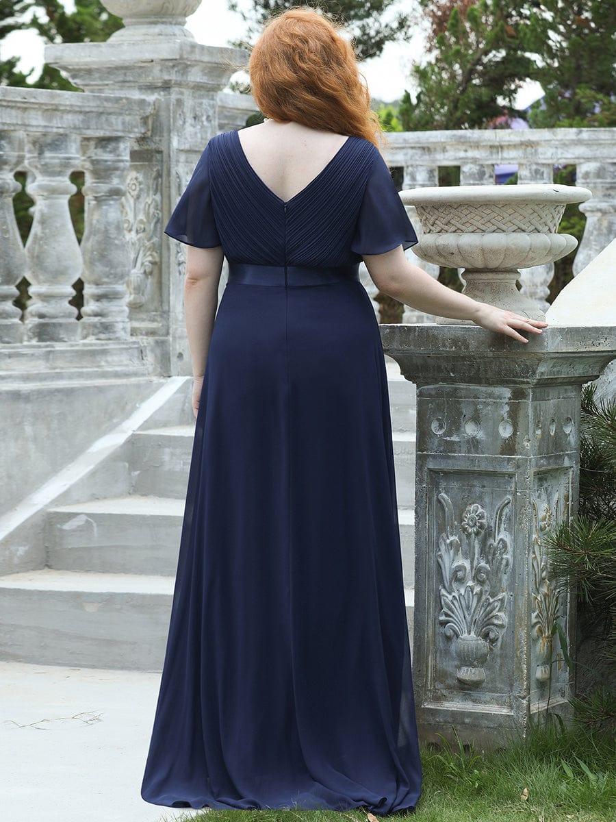 MONICA | Dlouhé šaty pro družičky s empírovým pasem a krátkými volánkovými rukávy | Bridesmaid Dresses | Elora Praha