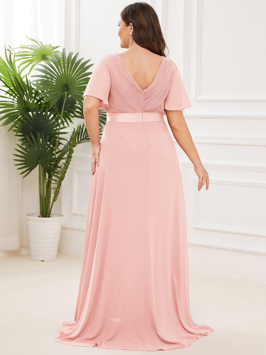MONICA | Dlouhé šaty pro družičky s empírovým pasem a krátkými volánkovými rukávy | Bridesmaid Dresses | Elora Praha