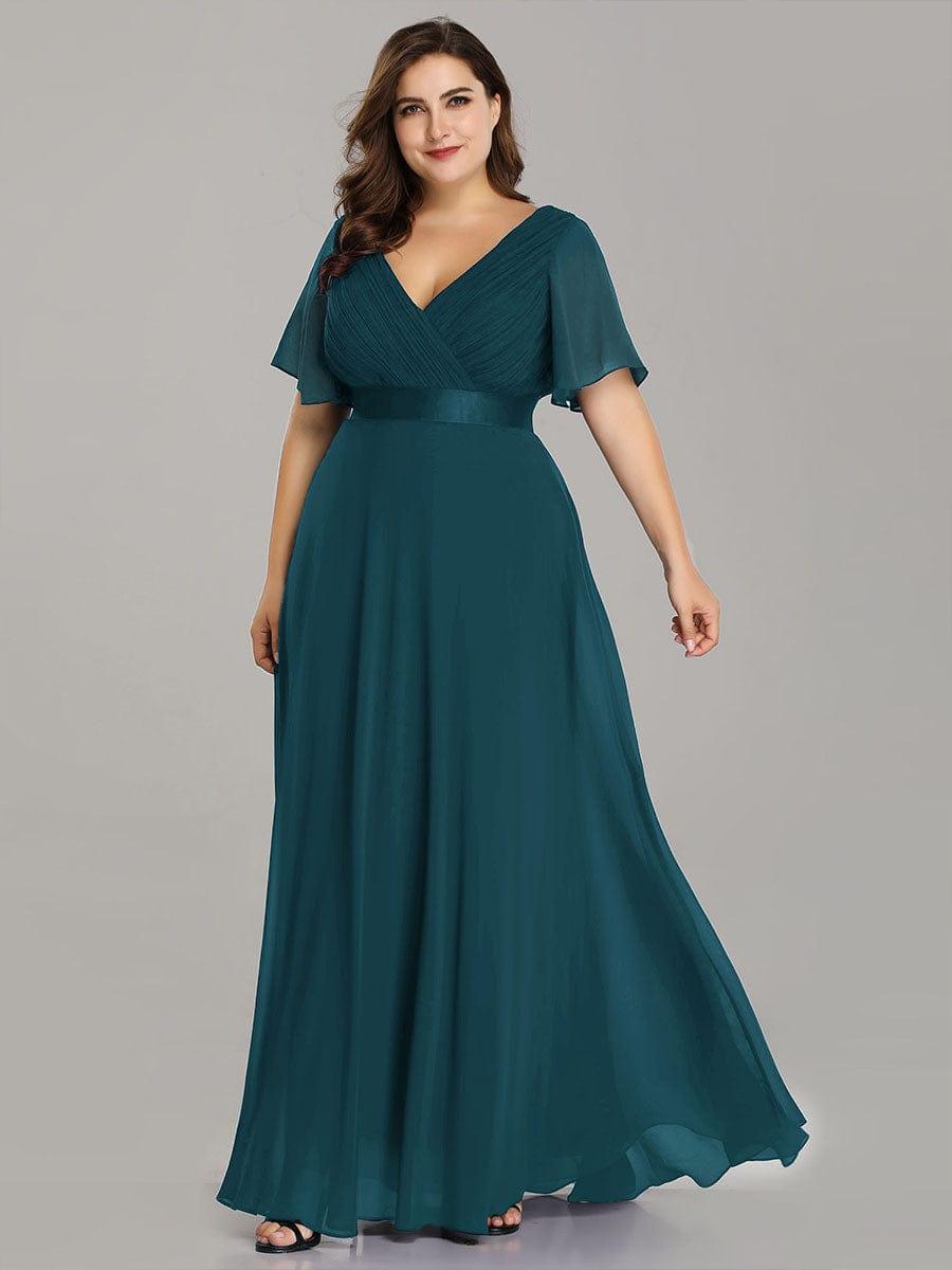 MONICA | Dlouhé šaty pro družičky s empírovým pasem a krátkými volánkovými rukávy | Bridesmaid Dresses | Elora Praha