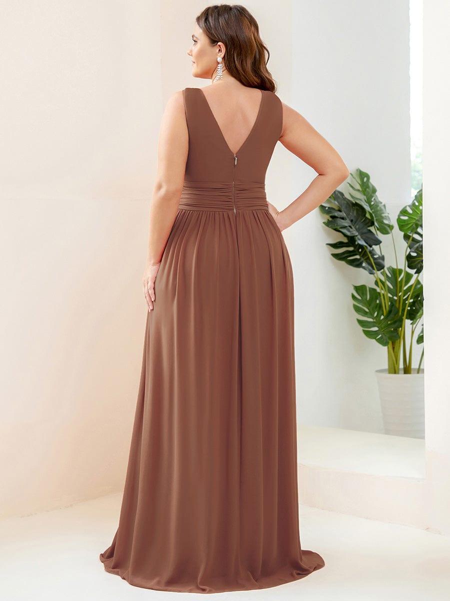 večerní šaty HUSH|V výstřih bez rukávů s plisováním z chiffon | Evening Dresses | Elora Praha