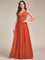 večerní šaty HUSH|V výstřih bez rukávů s plisováním z chiffon | Evening Dresses | Elora Praha