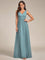 večerní šaty HUSH|V výstřih bez rukávů s plisováním z chiffon | Evening Dresses | Elora Praha