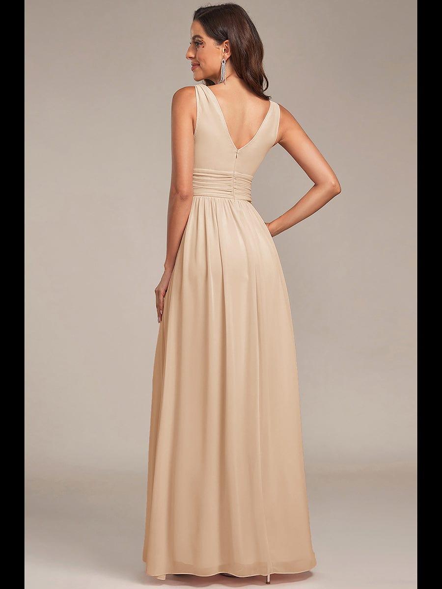 večerní šaty HUSH|V výstřih bez rukávů s plisováním z chiffon | Evening Dresses | Elora Praha