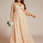 večerní šaty HUSH|V výstřih bez rukávů s plisováním z chiffon | Evening Dresses | Elora Praha