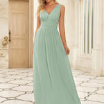 večerní šaty HUSH|V výstřih bez rukávů s plisováním z chiffon | Evening Dresses | Elora Praha