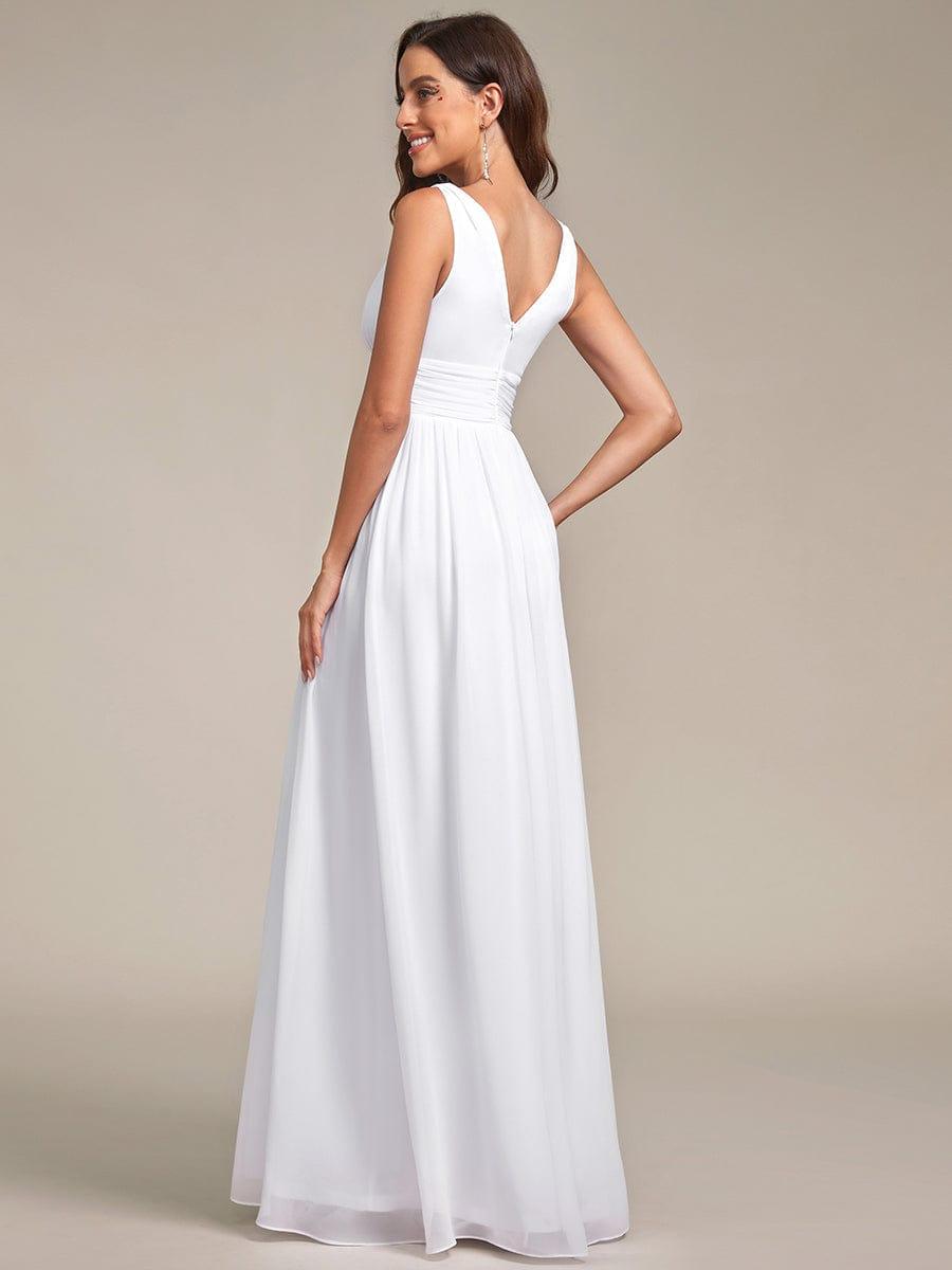 večerní šaty HUSH|V výstřih bez rukávů s plisováním z chiffon | Evening Dresses | Elora Praha