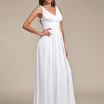 večerní šaty HUSH|V výstřih bez rukávů s plisováním z chiffon | Evening Dresses | Elora Praha